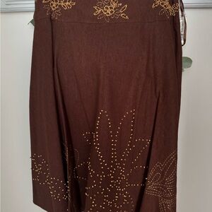 Brown Embellished Women's Skirt